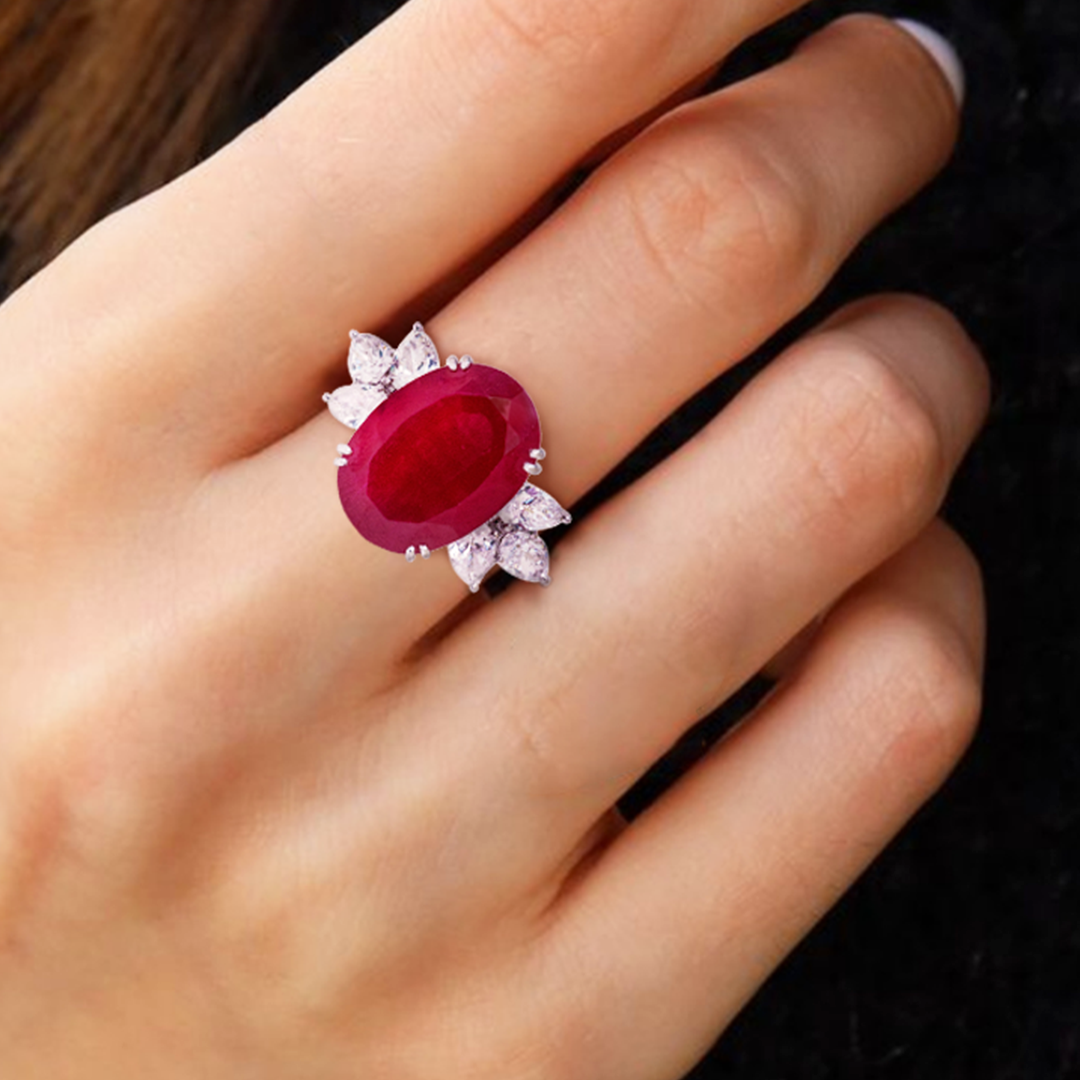 Ruby Petal Ring