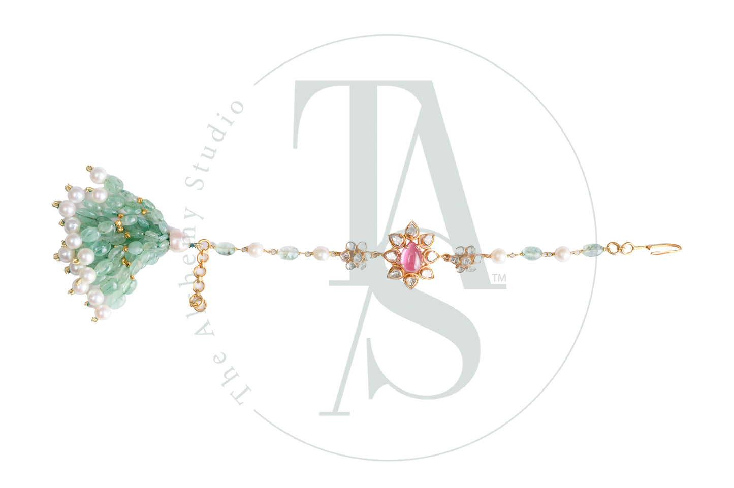 Adaa Uncut Diamond and Tourmaline Bracelet