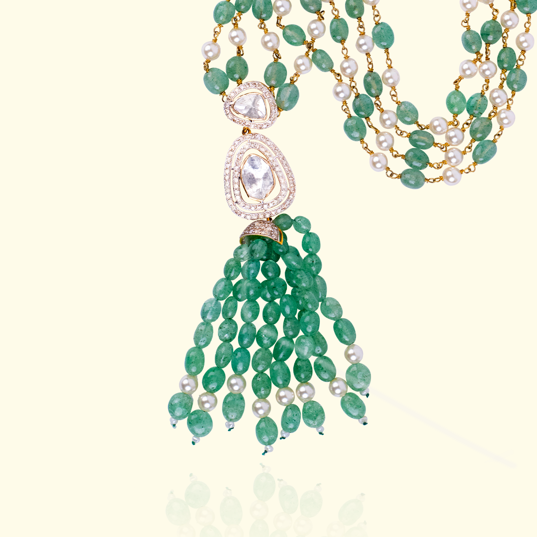 Shaadya Emerald Polki Necklace