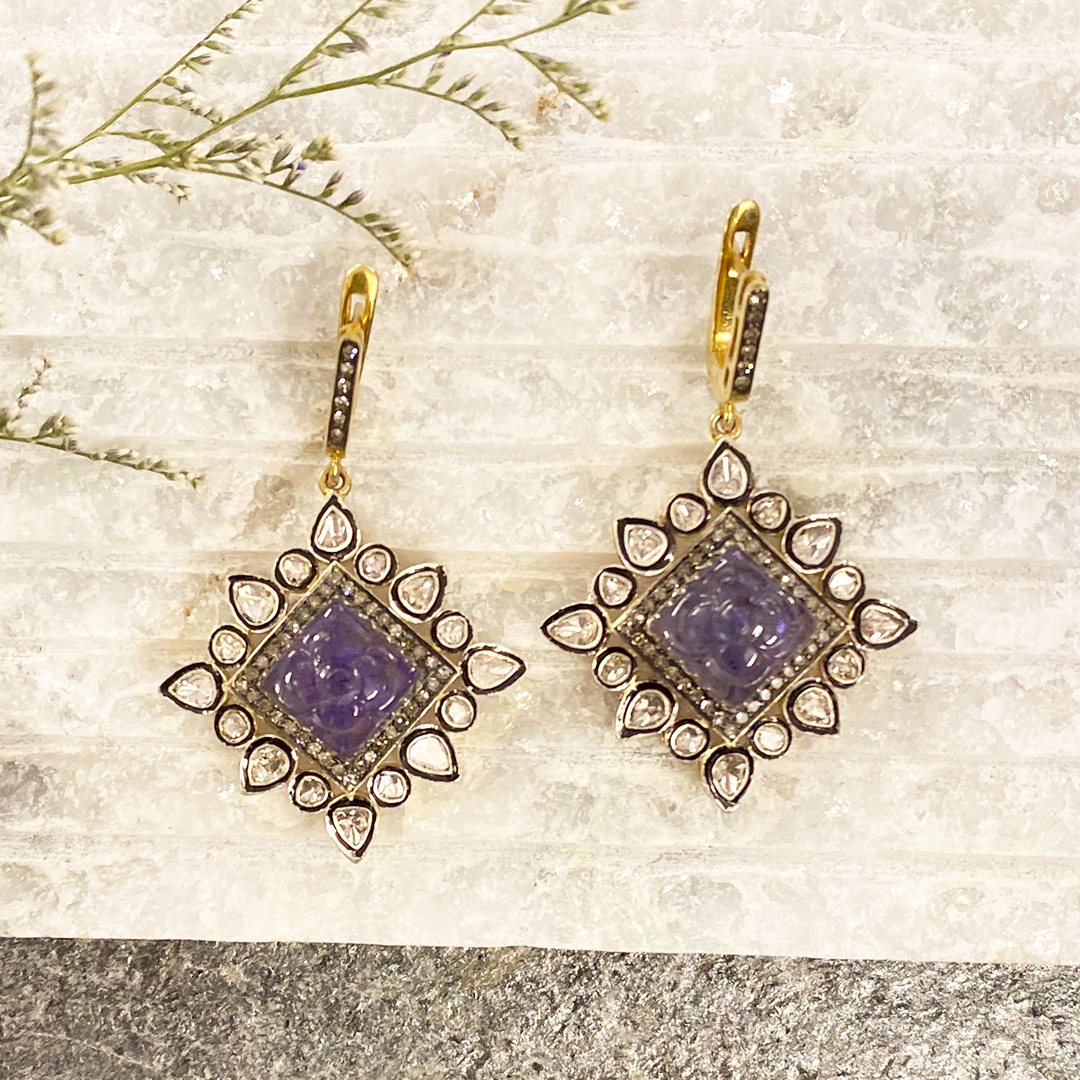 Viole Polki Tanzanite Earrings
