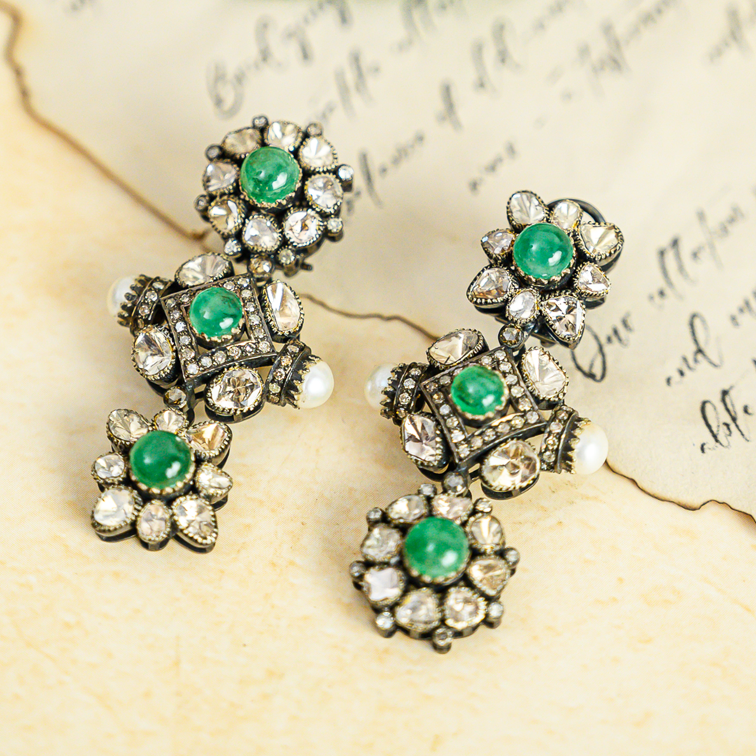 Inika Polki Emerald Earrings