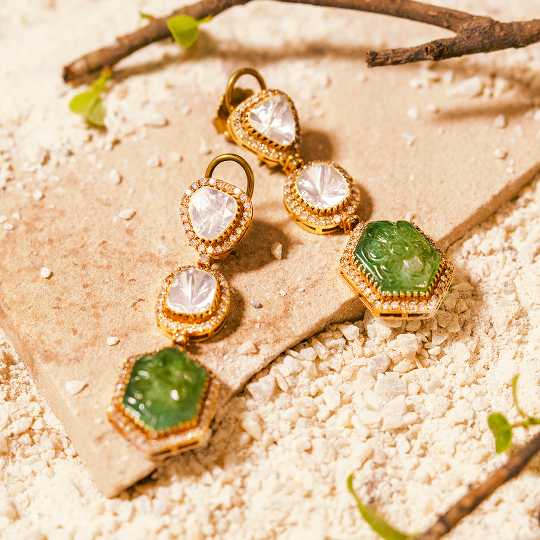 Lillian Polki Emerald Earrings