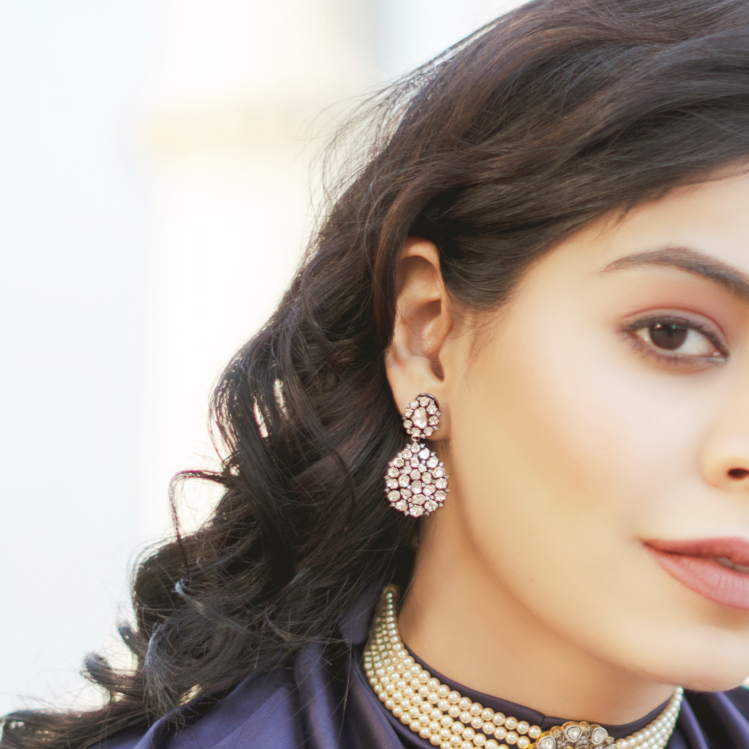 Twilight Lotus Polki Earrings