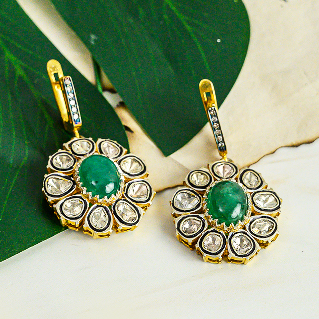 Arya Polki Emerald Earrings