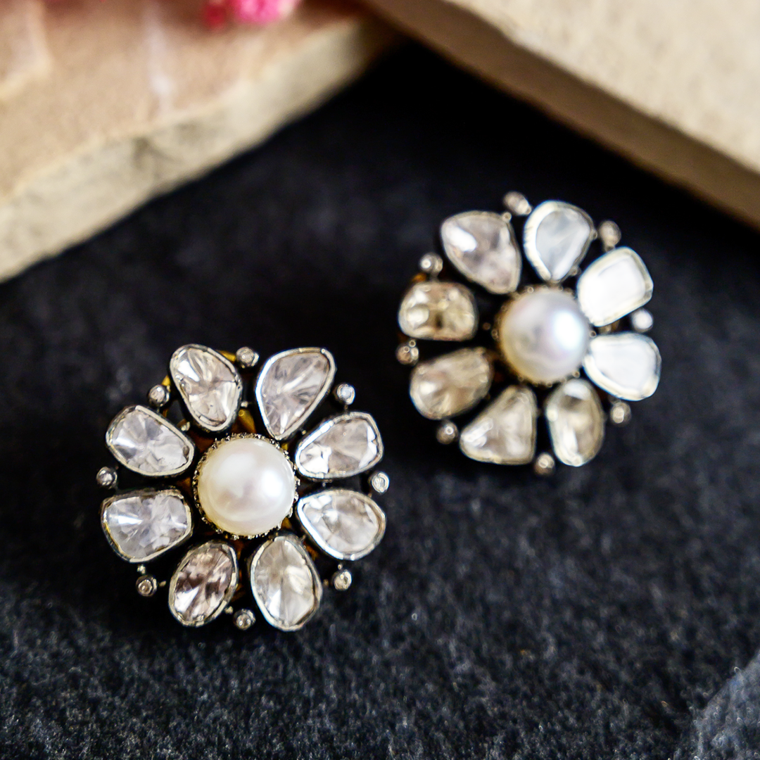 Amaraa Polki Pearl Earrings