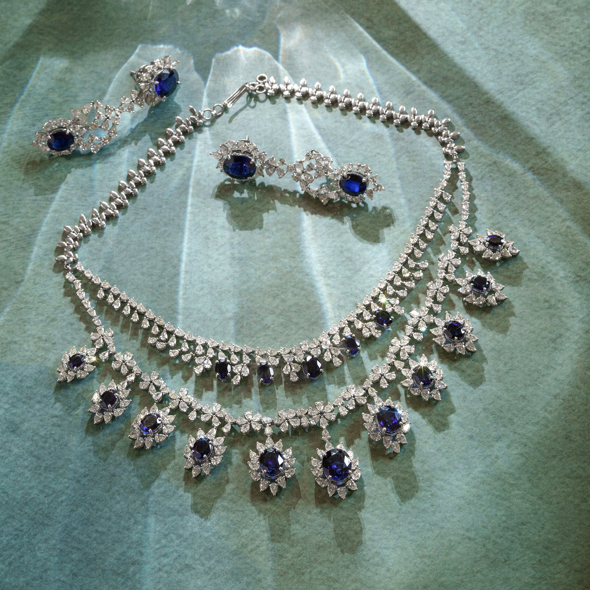 Azure Royale Sapphire Diamond Necklace