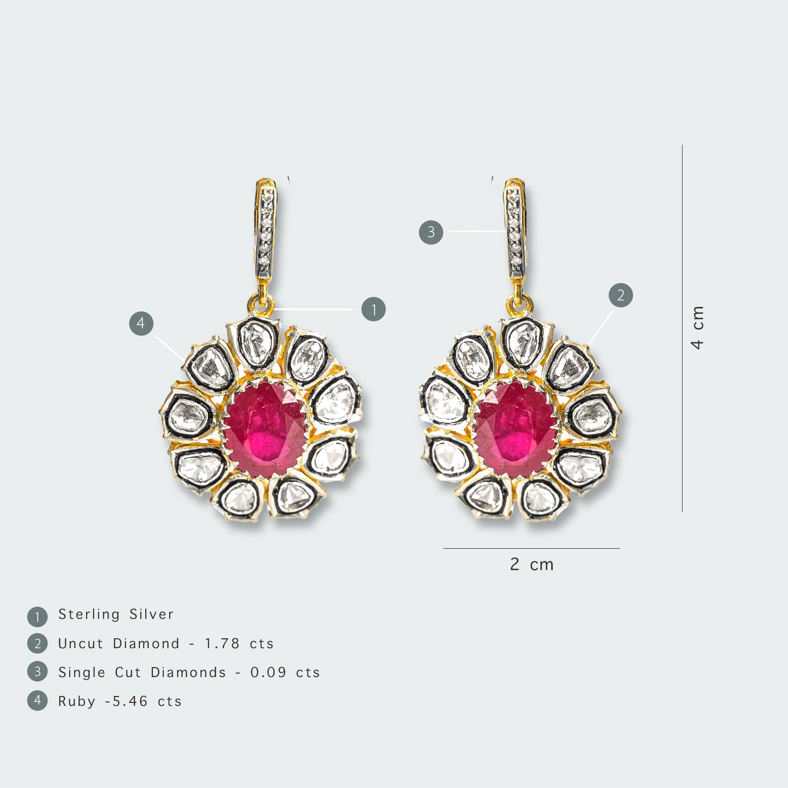 Arya Ruby Earrings