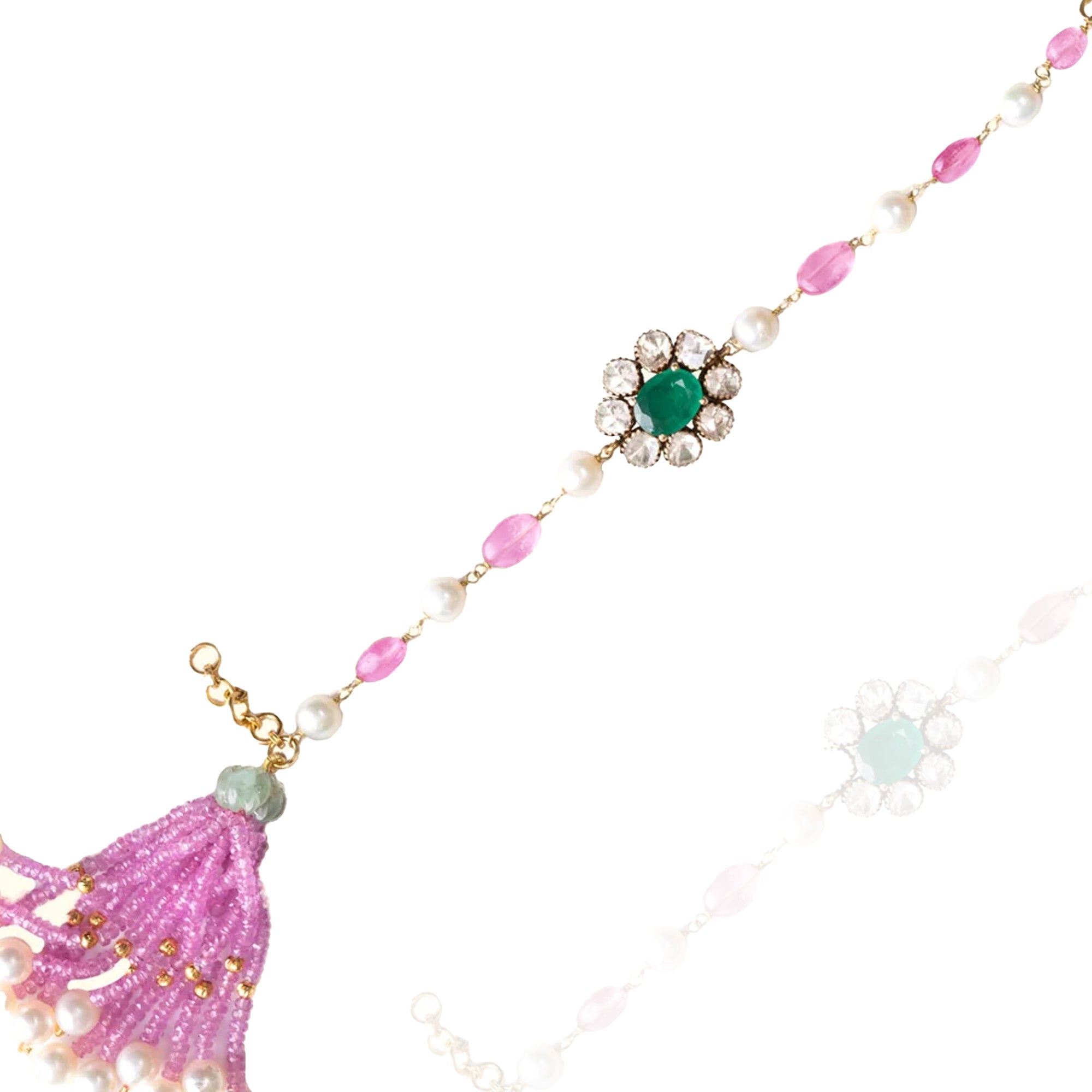 Amala Polki Emerald Tourmaline Pink Sapphire Bracelet