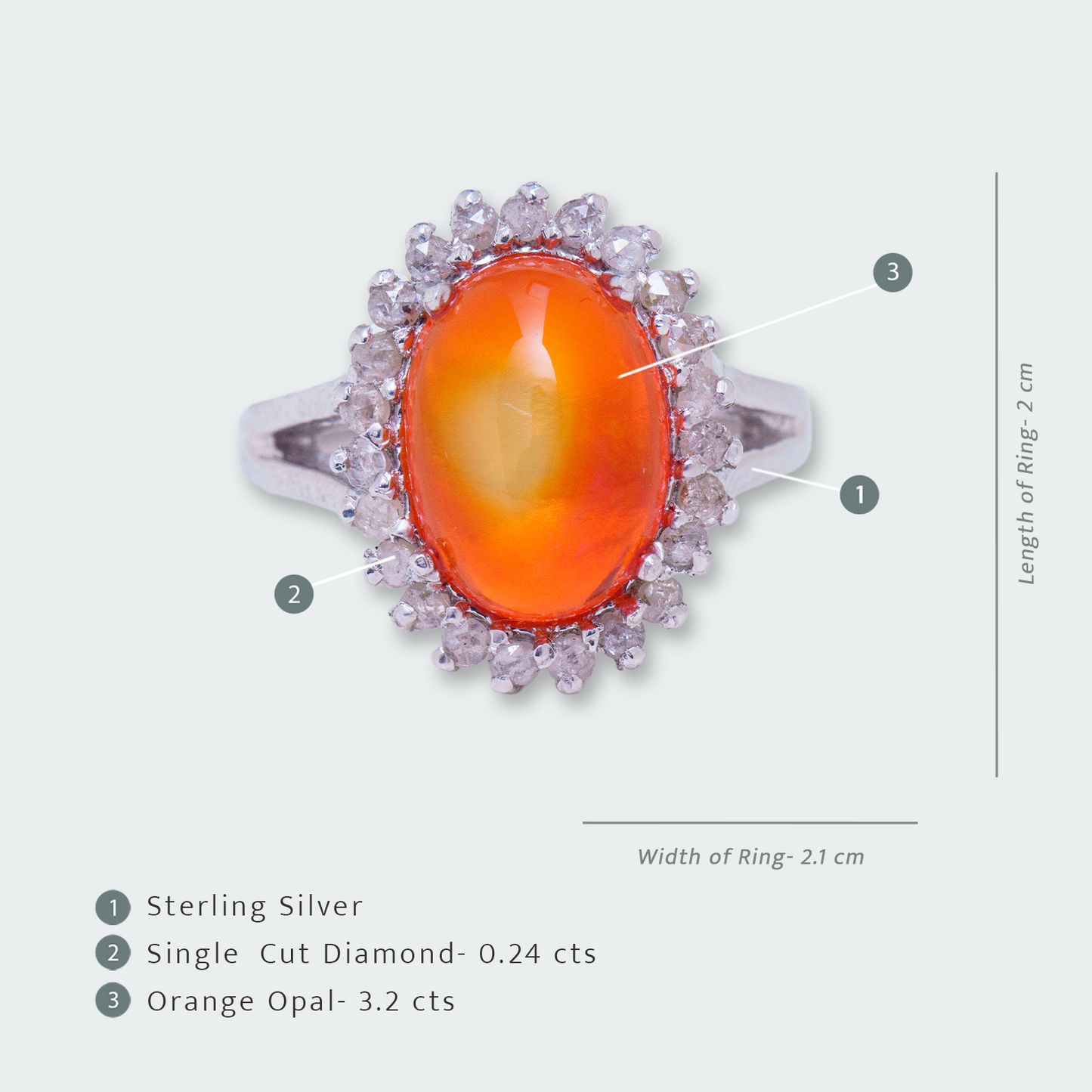 Agnes Orange Opal Ring