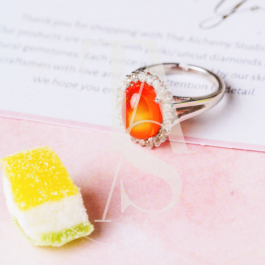 Agnes Orange Opal Ring