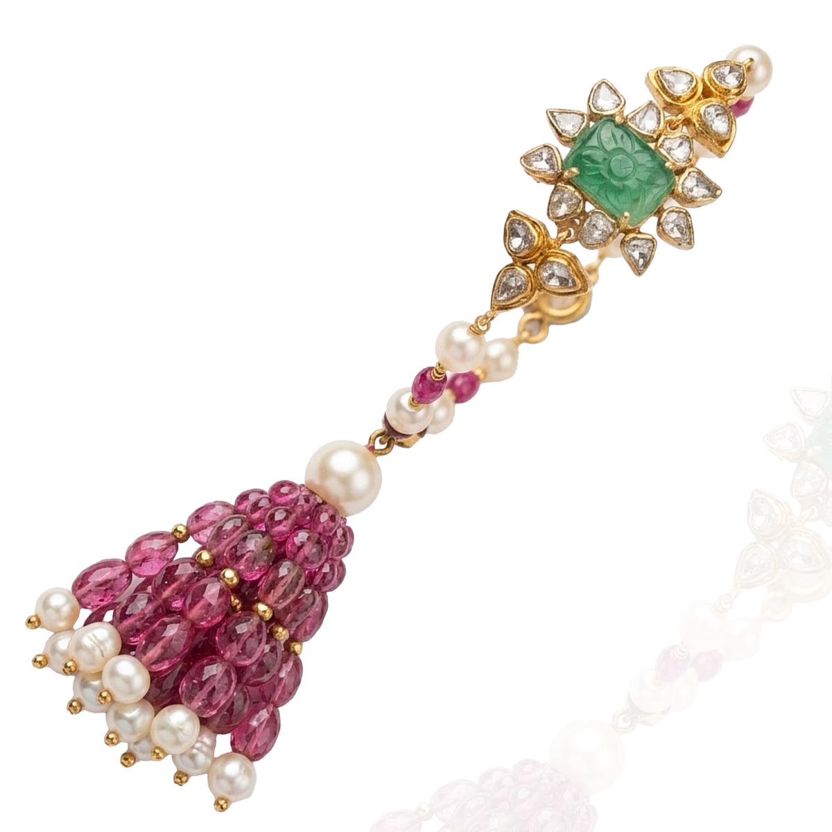 Ahana Polki tourmaline carved Emerald Bracelet