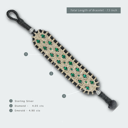 Alyissa Emerald and Diamond Bracelet