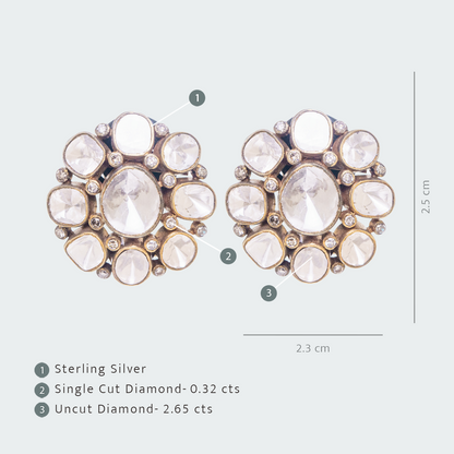 Amey Uncut Diamond Flower Earrings