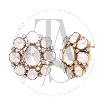 Amey Uncut Diamond Flower Earrings