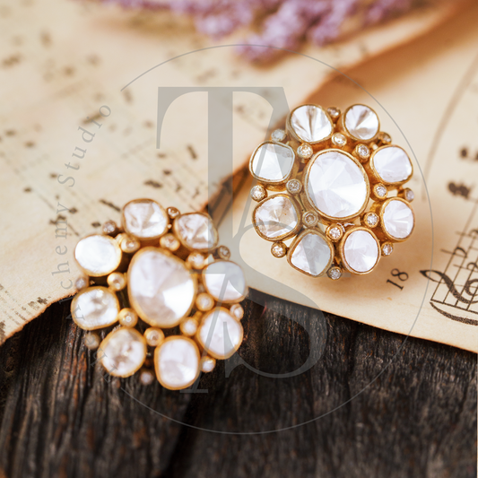 Amey Uncut Diamond Flower Earrings