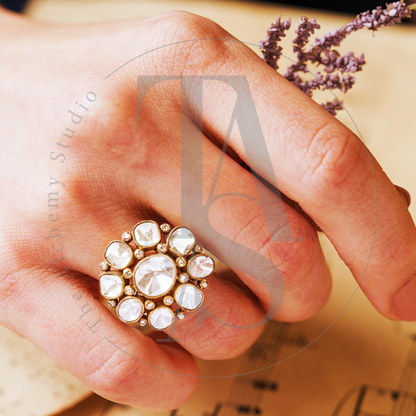 Amey Uncut Diamond Flower Ring