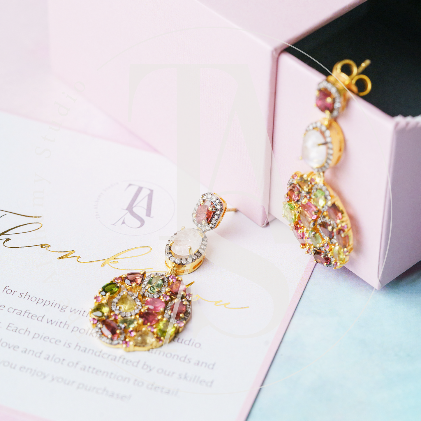 Aurora Multi Tourmaline Cascading Earrings