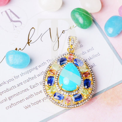 Azure Blue Opal Pendant