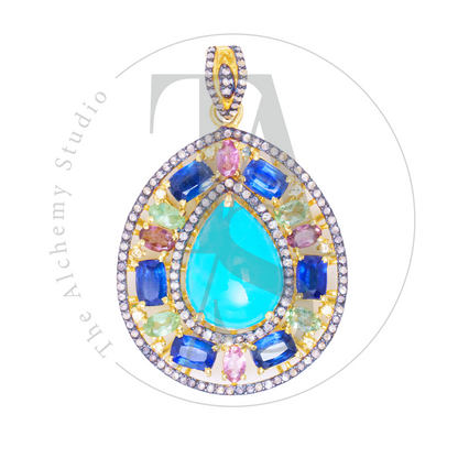 Azure Blue Opal Pendant