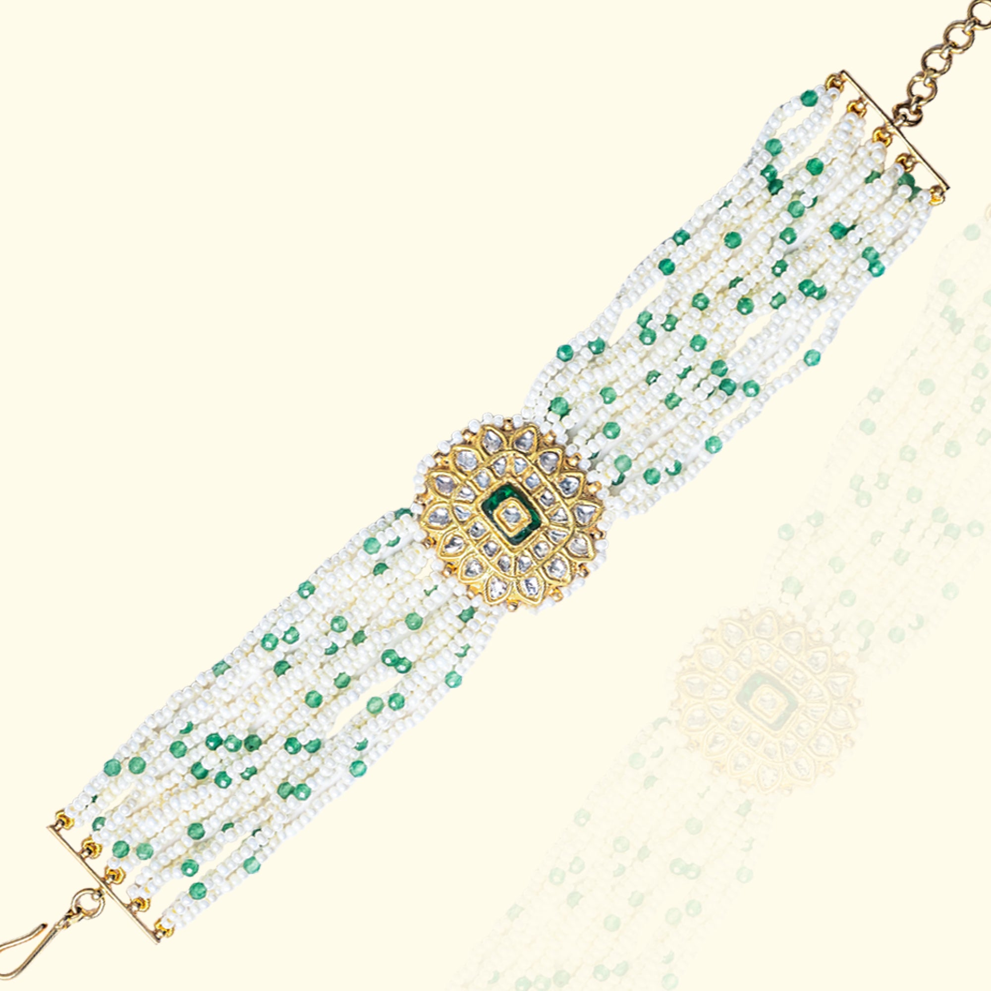 Shazia Emerald Polki Bracelet