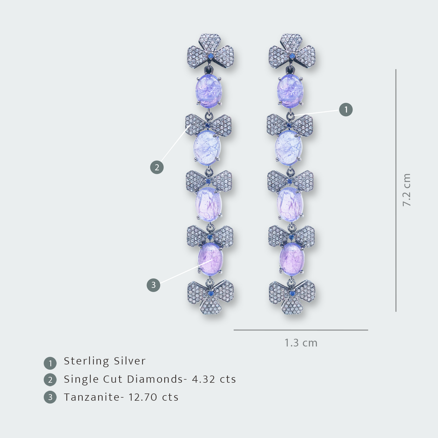 Cascading Flower Tanzanite Earrings