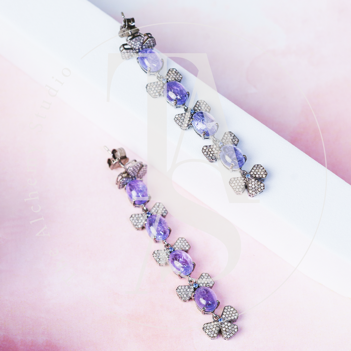 Cascading Flower Tanzanite Earrings