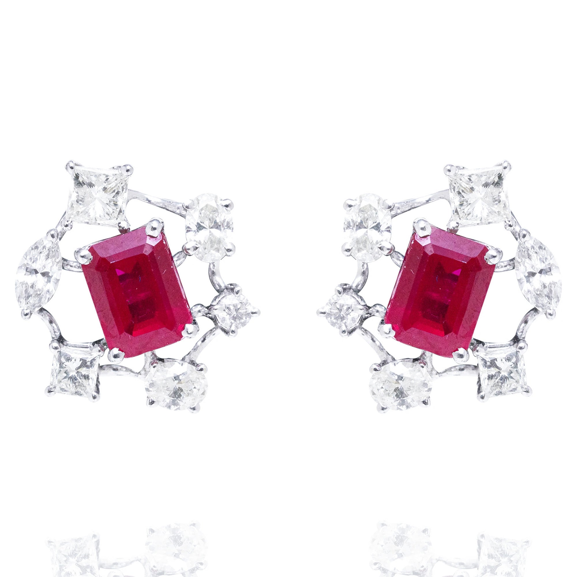 Celestial Diamond Ruby Earrings