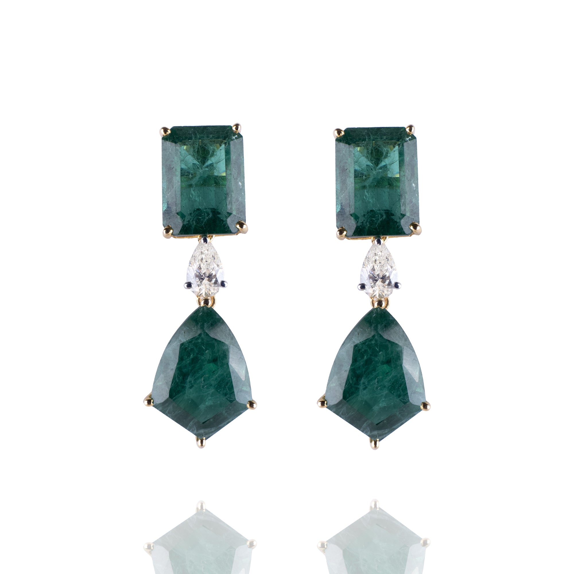 Eilat Emerald Diamond Earrings