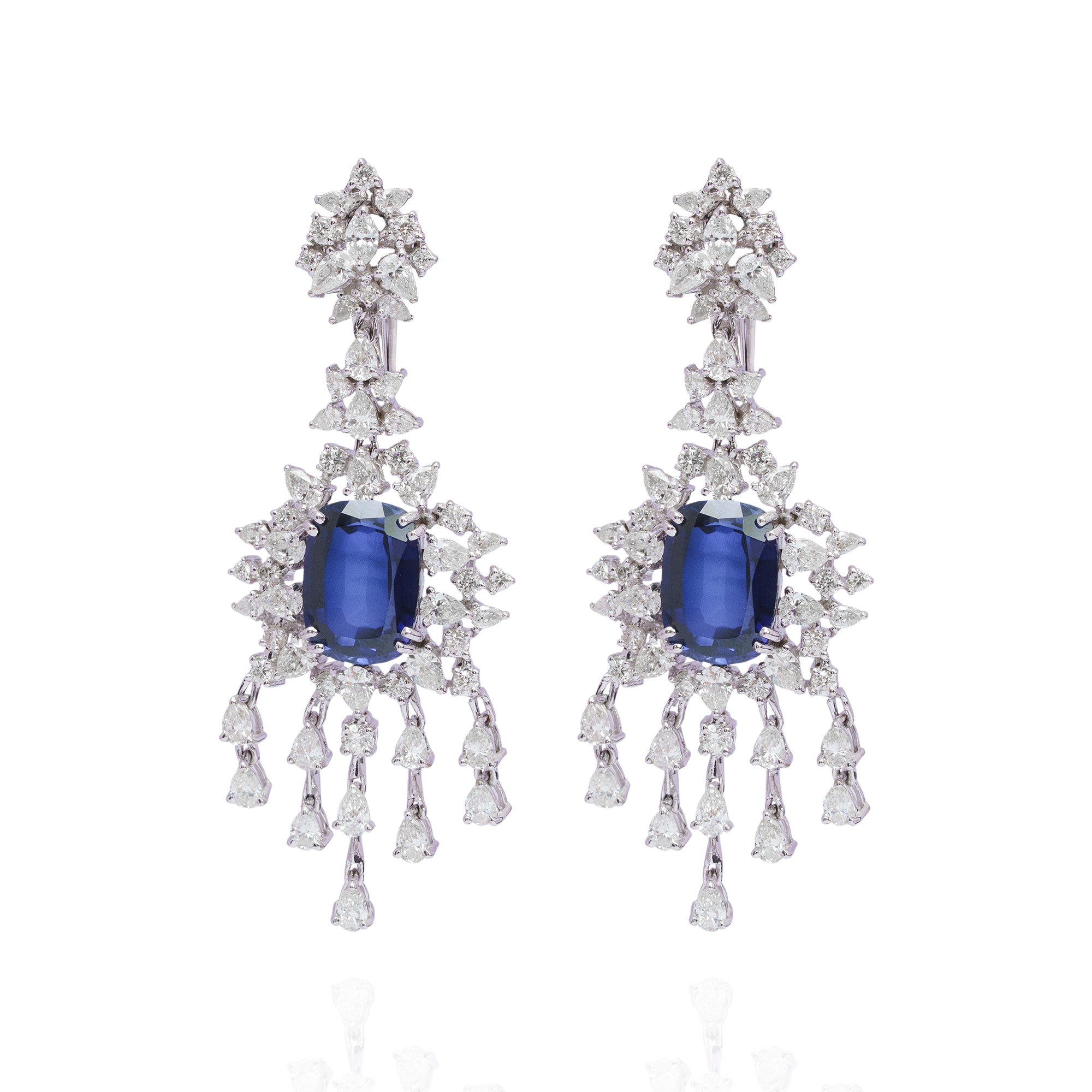 Nocturne Glow Sapphire Diamond Earrings