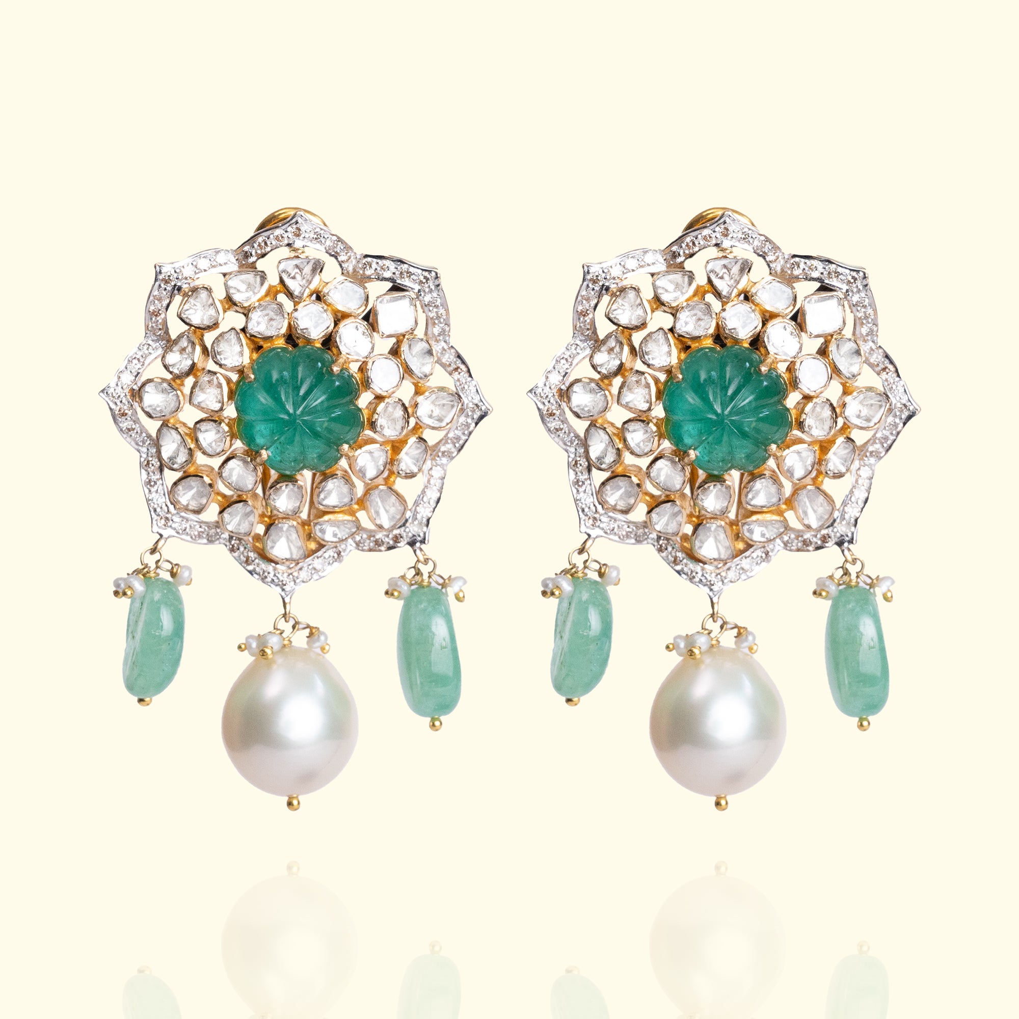 Tamira Emerald Polki Earrings