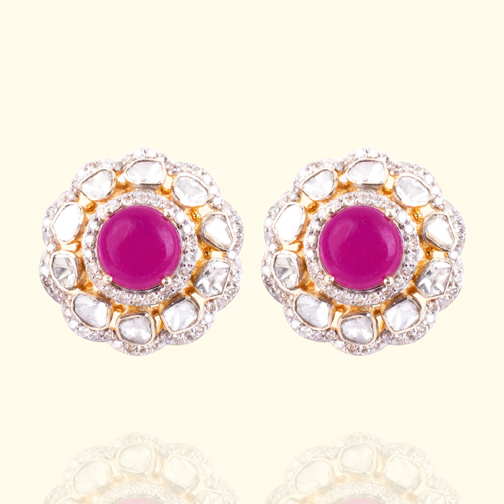 Jhoom Ruby Polki Earrings