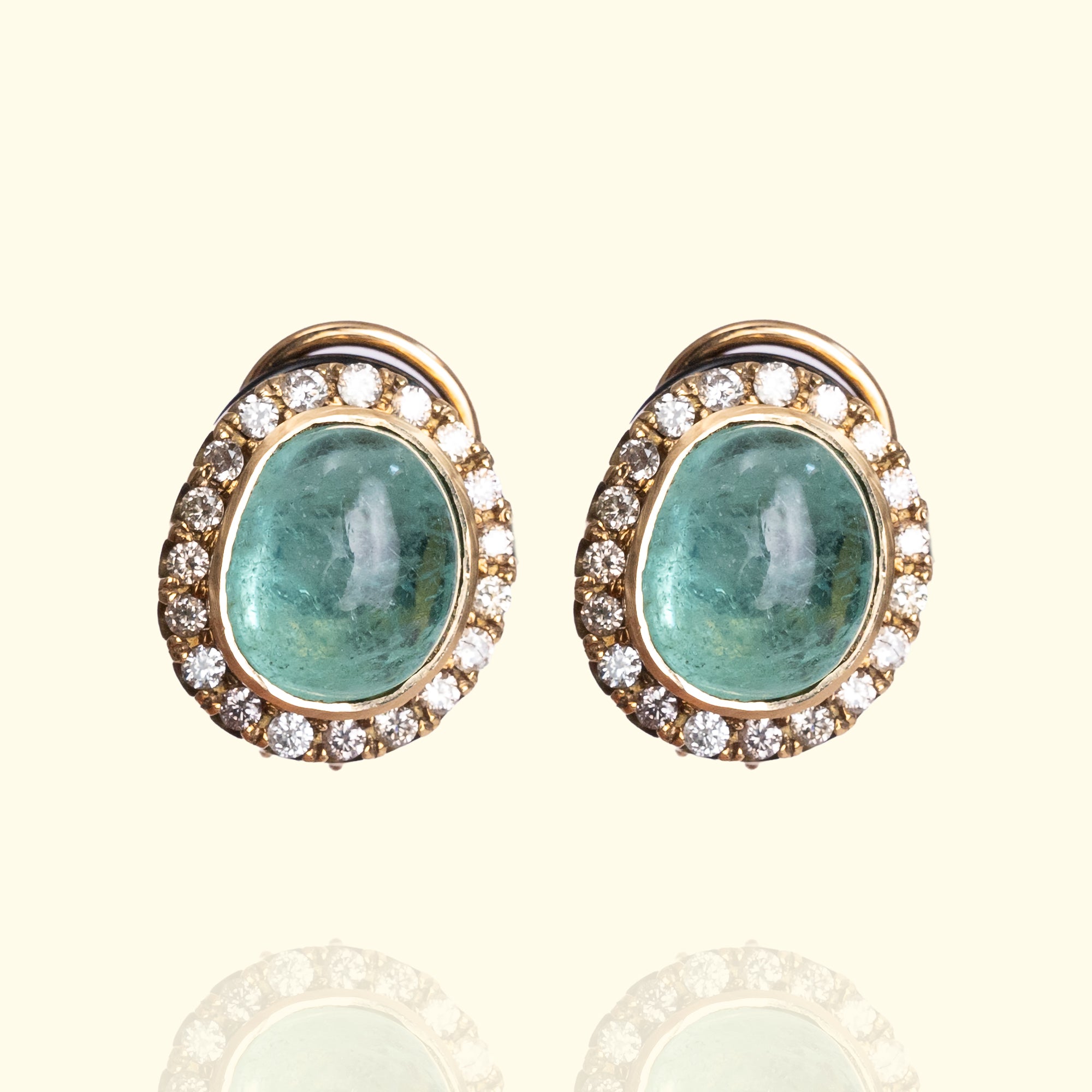 Emerald Cabochon Earrings