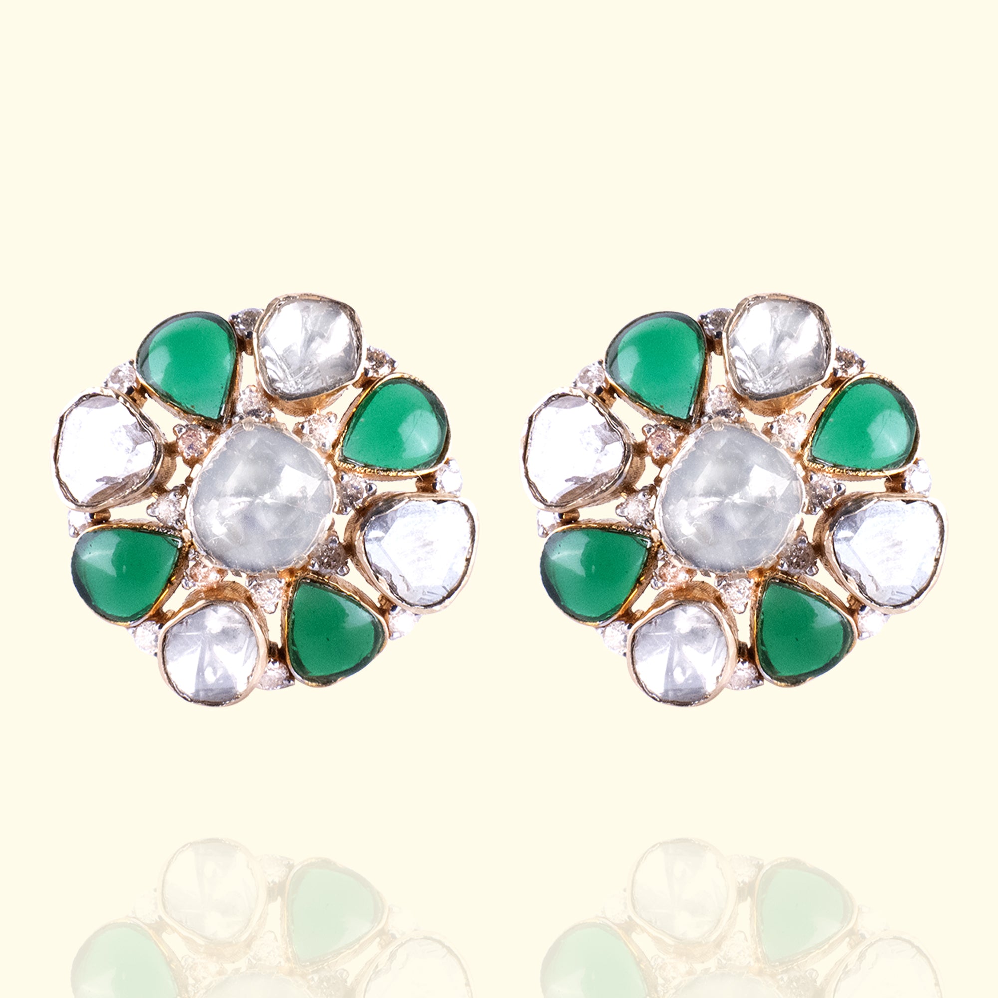 Miray Emerald Polki Earrings