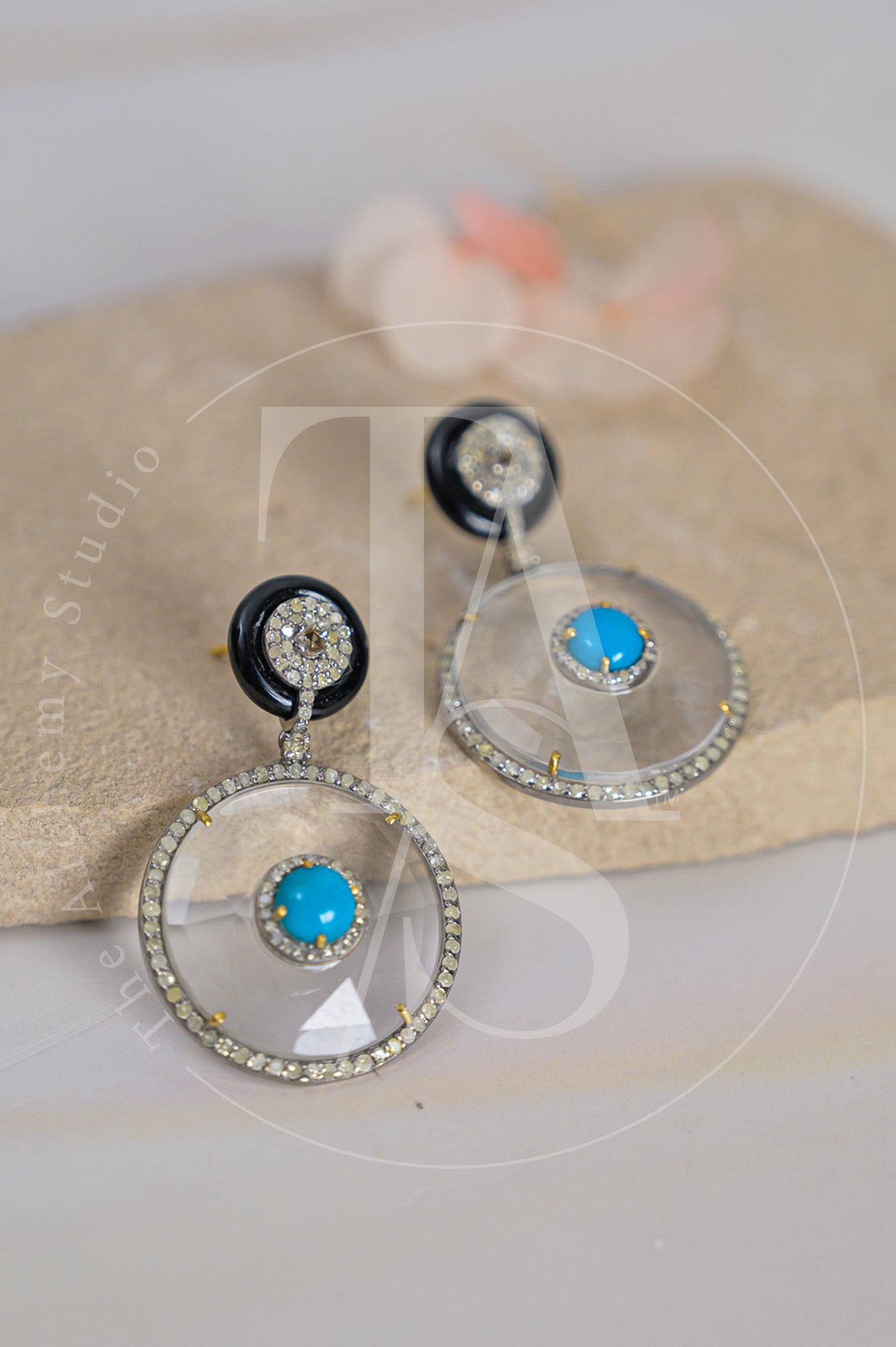 Dual Turquoise and Crystal Earrings