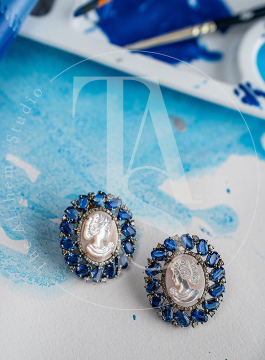 Belinay Sapphire and Mother of Pearl Earrings