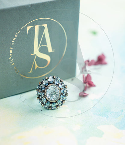 Kristy Aquamarine and Diamond Ring