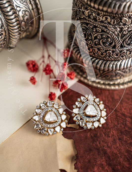 18kt Gold Amira Uncut Diamond Earrings