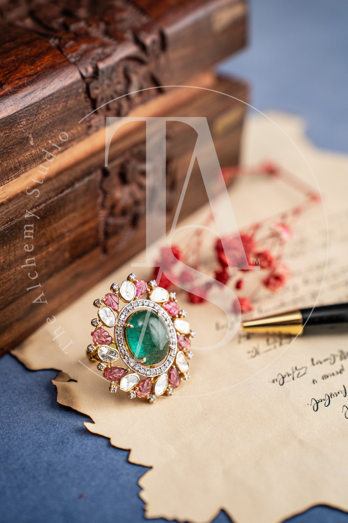 Ekiza Emerald and Ruby Ring (Detachable Pendant)