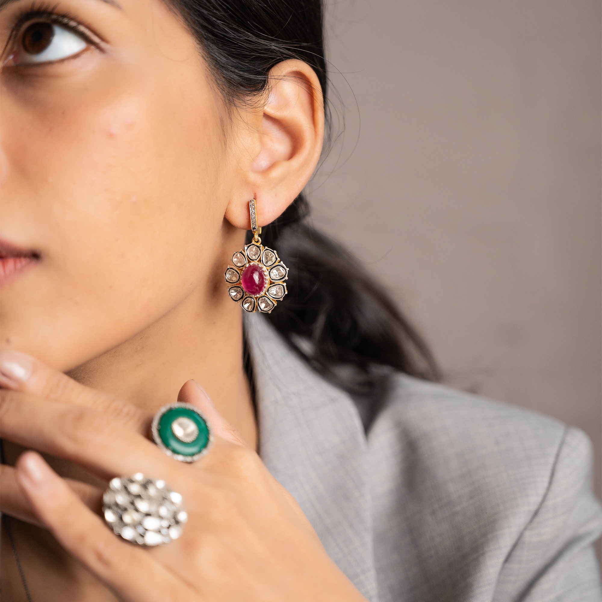 Arya Polki Ruby Earrings