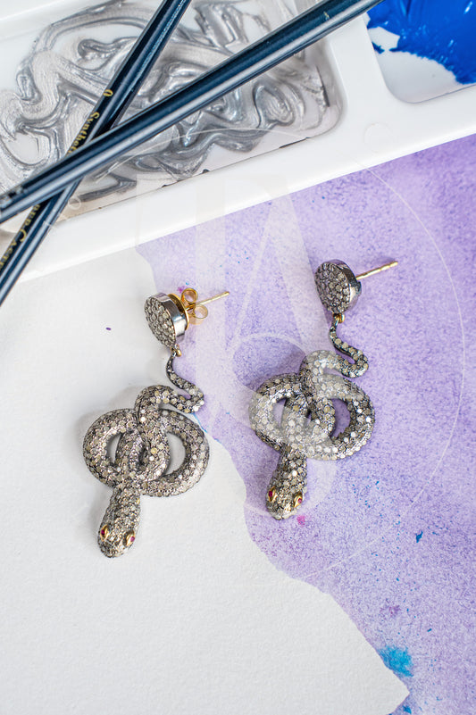 Sylvia Ruby Sapphire and Diamond Earrings