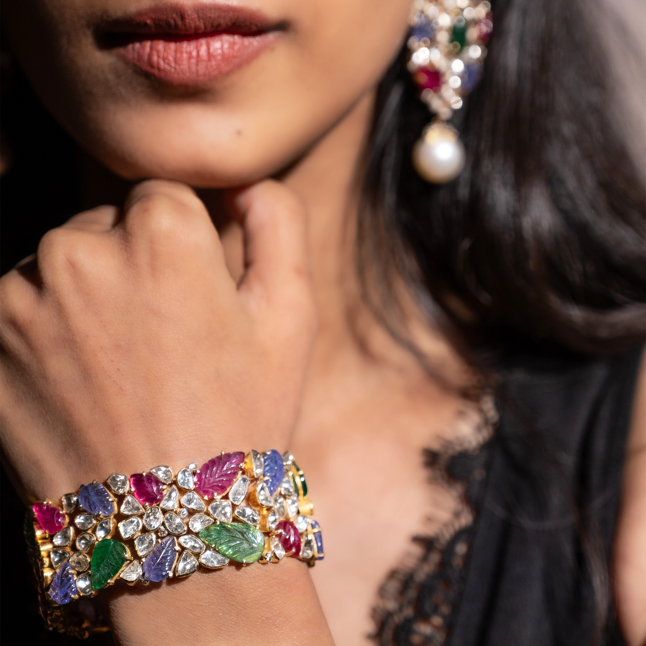 Abelia Ruby Emerald Tanzanite Bracelet