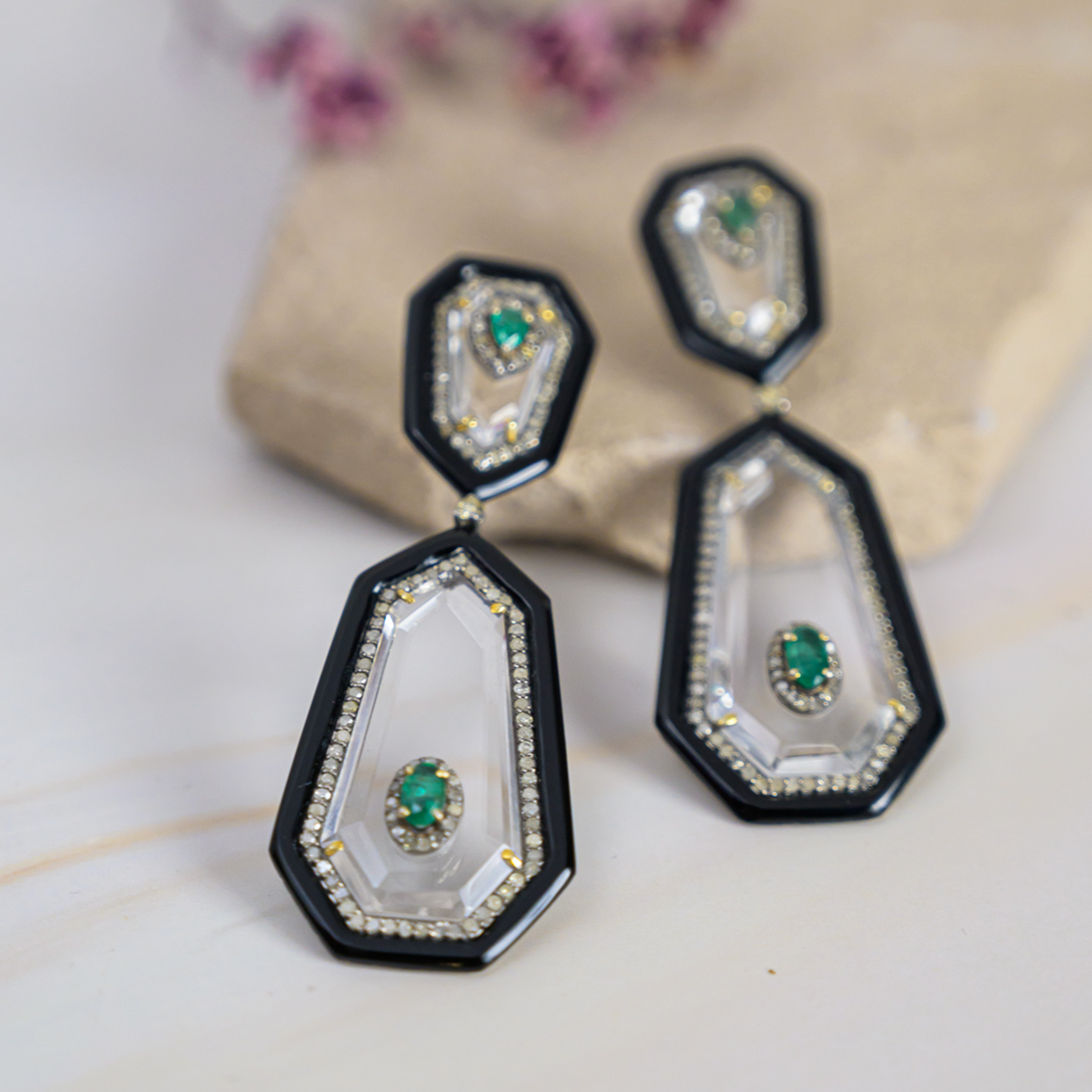 Caitlyn Emerald Earrings