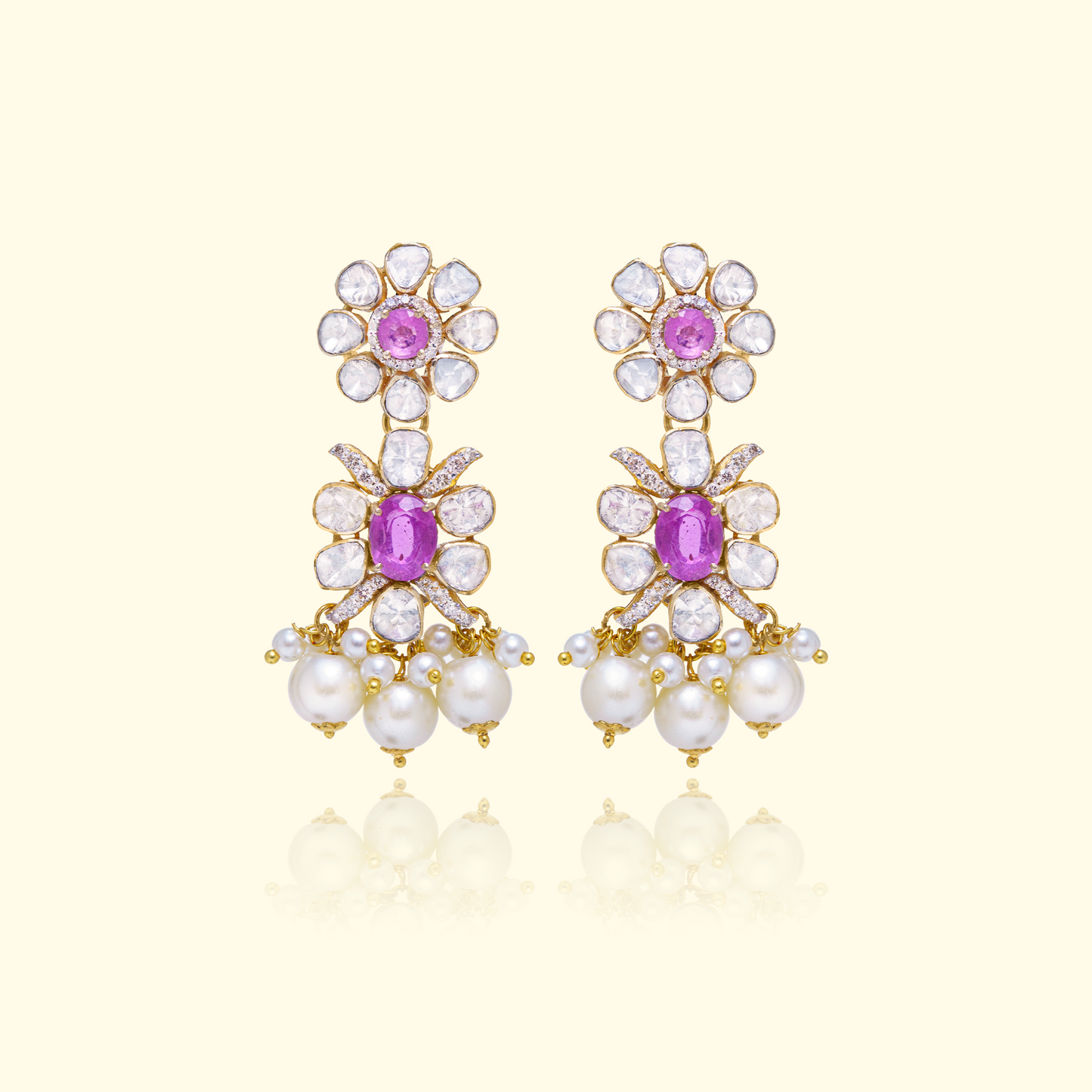 Dual Flower Earrings