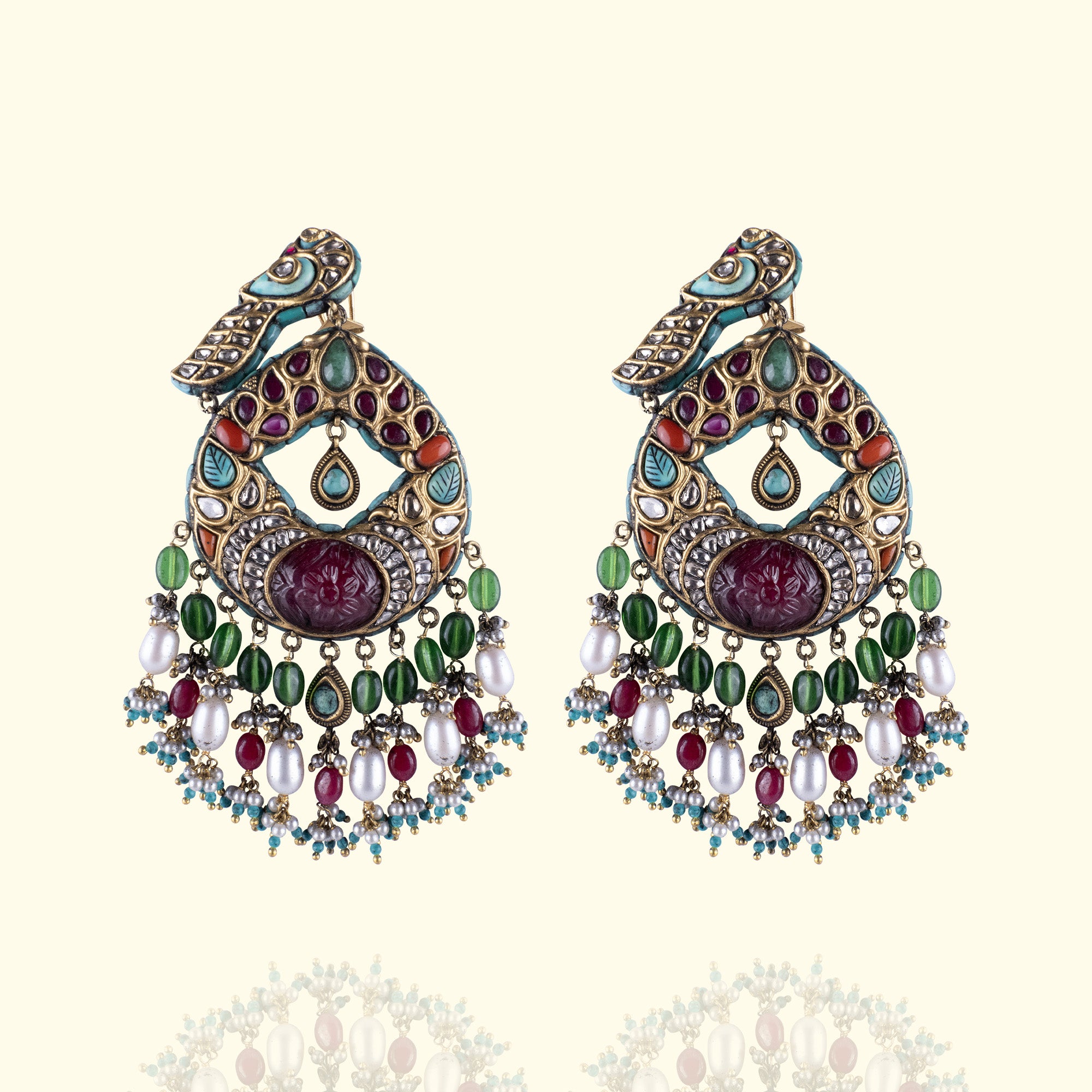 Navrang Multi Stones Polki Chaandbalis