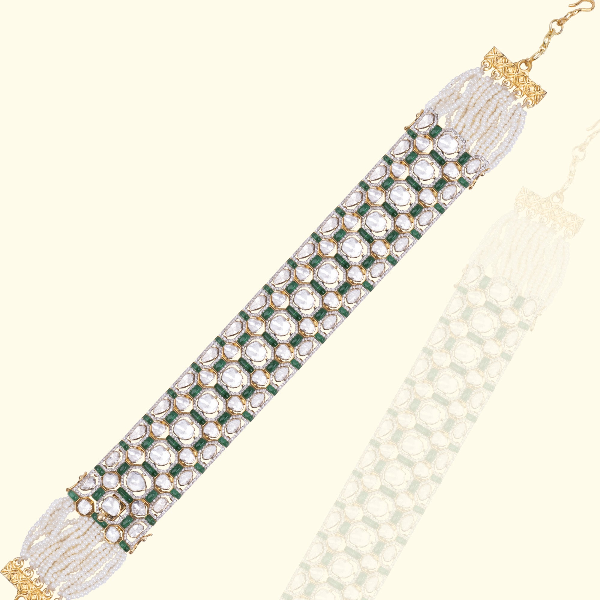 Viridi Emerald Polki Bracelet