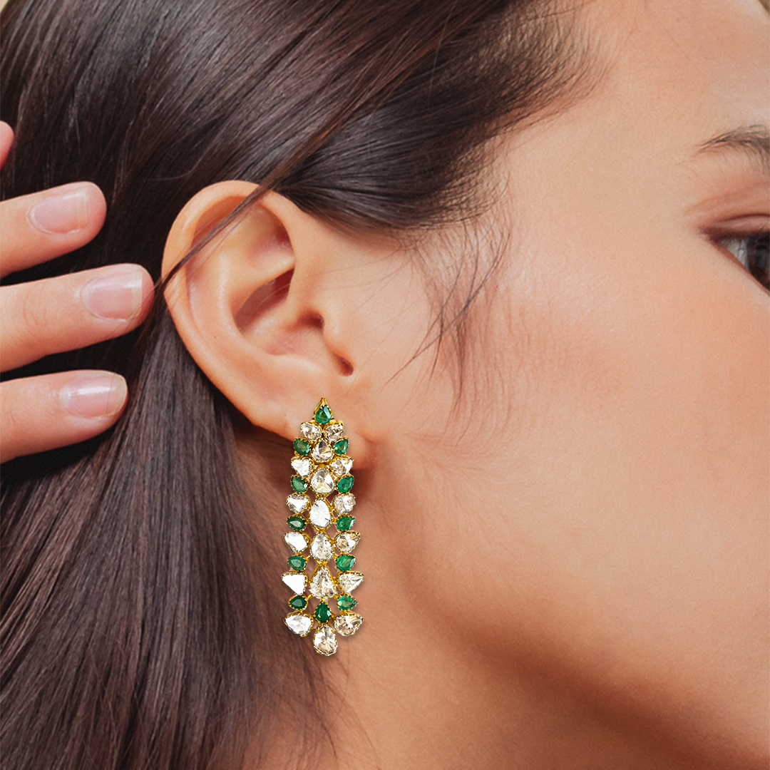 Emerald Waterfall Earrings