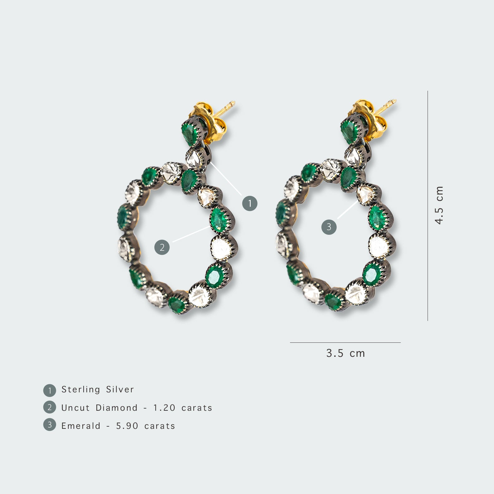 Emerald Hoops