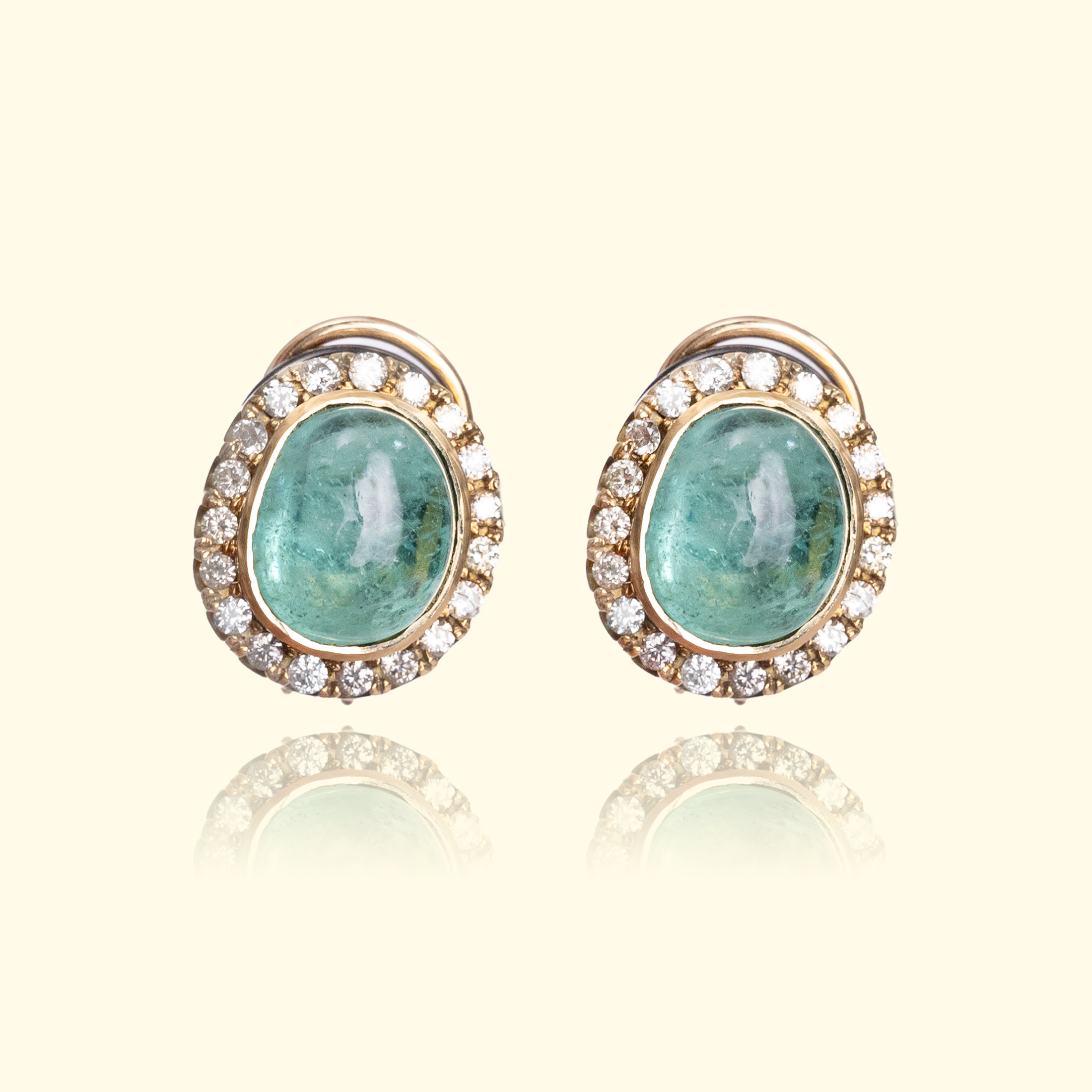 Emerald Cabochon Studs