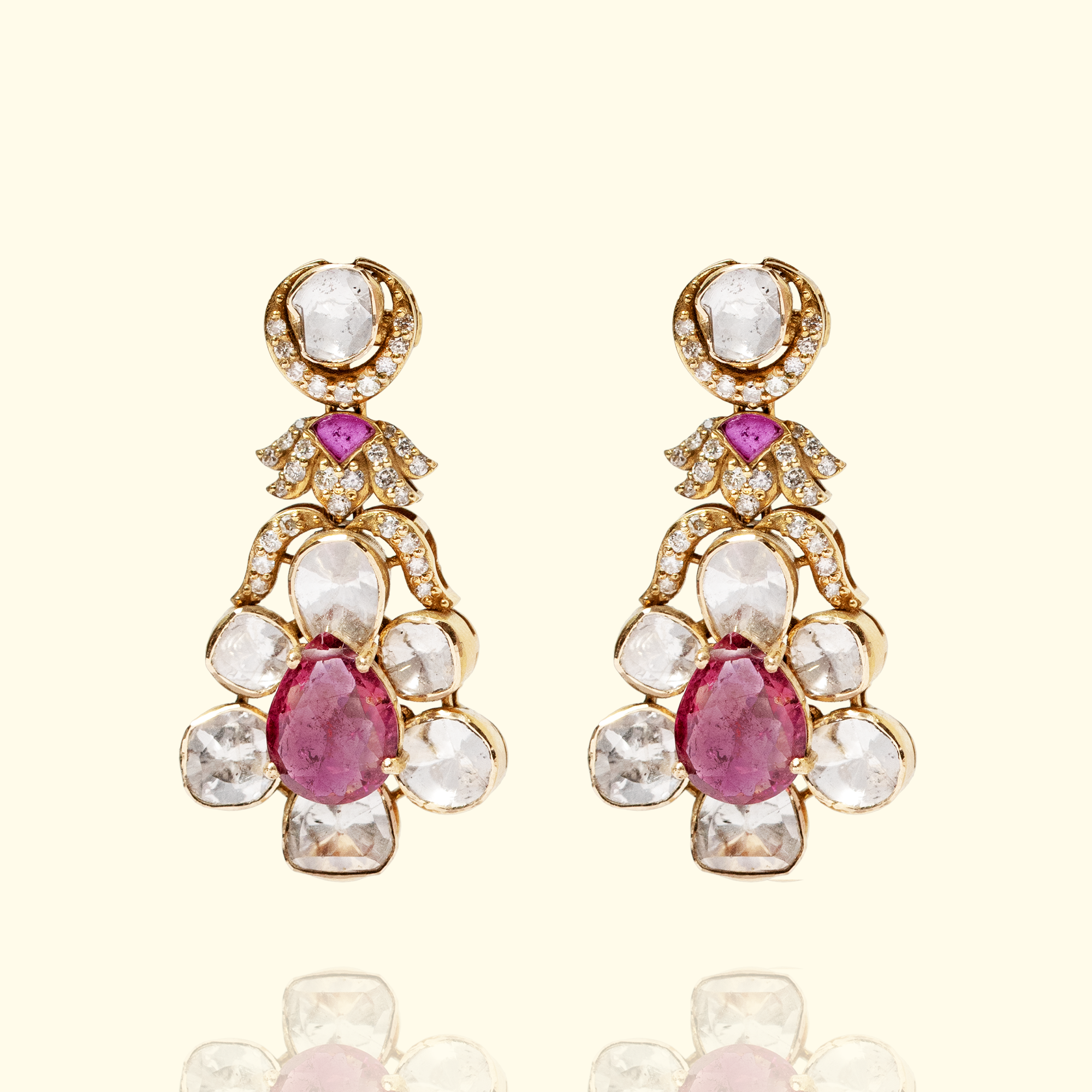 Zarina Polki Tourmaline Earrings