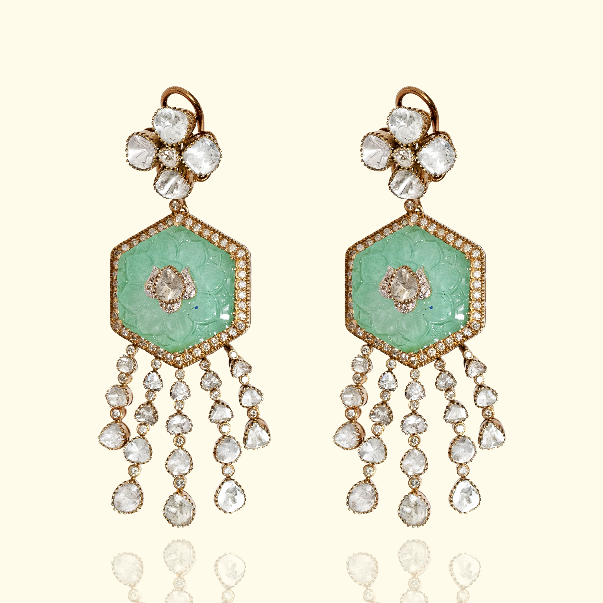 Imara Polki Emerald Earrings